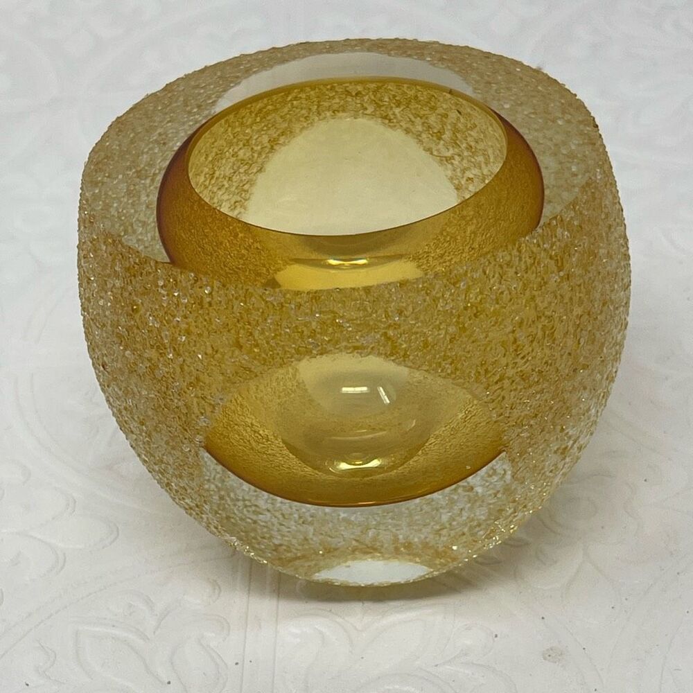 Fifth Avenue Amber Crystal Frosted Votive Candle Holder